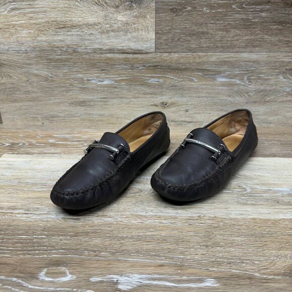 Ralph Lauren Caliana Brown Leather Flats Women's Size 6.5 - Picture 1 of 6